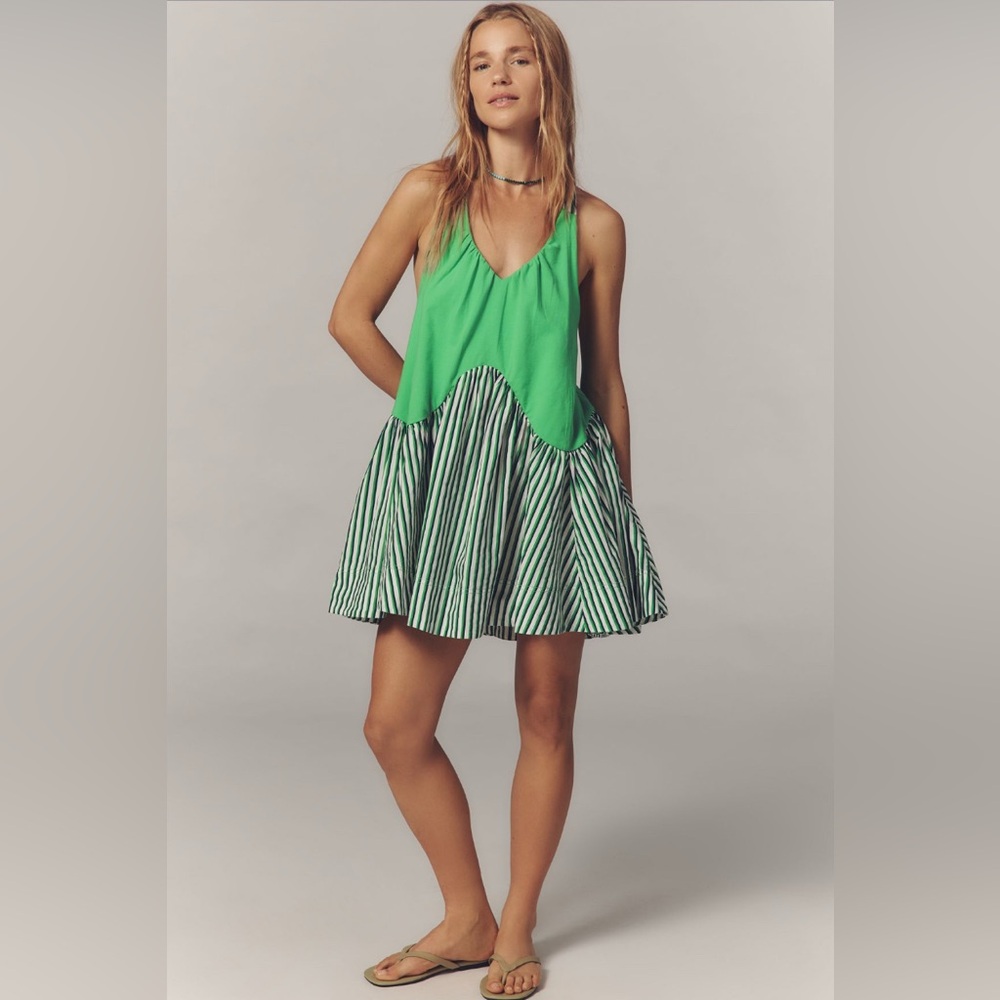 ✨ Anthropologie Spring Fling Racerback Babydoll Mini Dress Sz XL